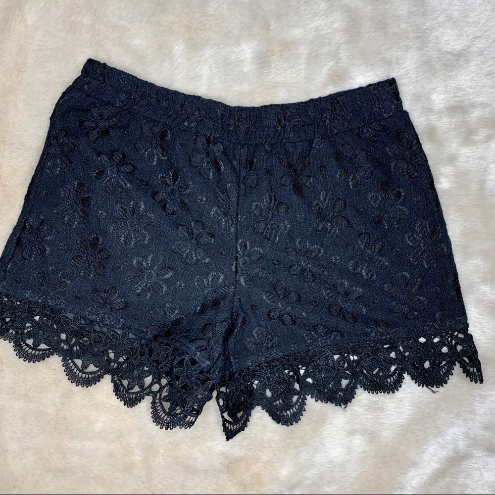 Black lace shorts